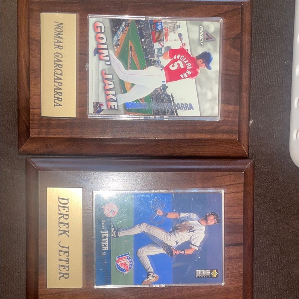 Baseball Card Plaque Set with Nomar Garciaparra and Derek Jeter